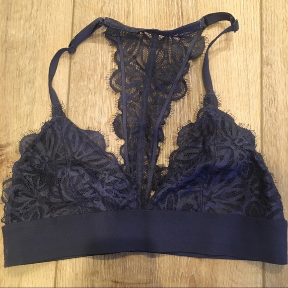 PINK Victoria's Secret Other - PINK Victoria’s Secret Navy Lace Triangle Bralette